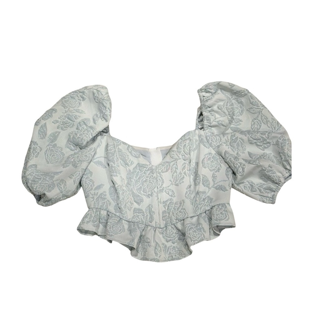 For Love and Lemons Lydia top with sweetheart neckline in baby blue
